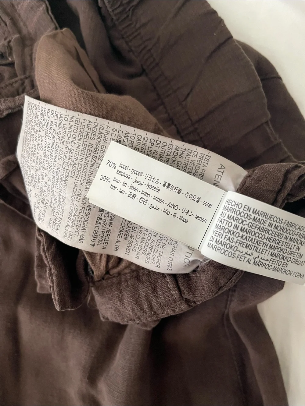 Brown Women’s Drawstring Linen Blend Pants size 6